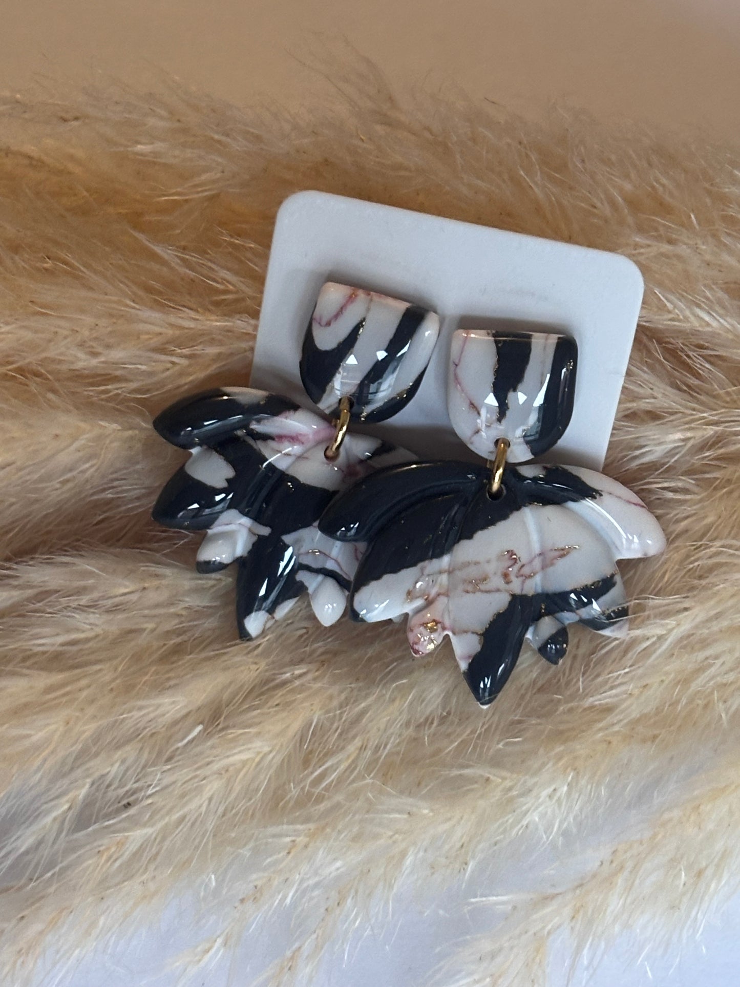 Boucles d'oreilles Puce - Feuille de Palmier