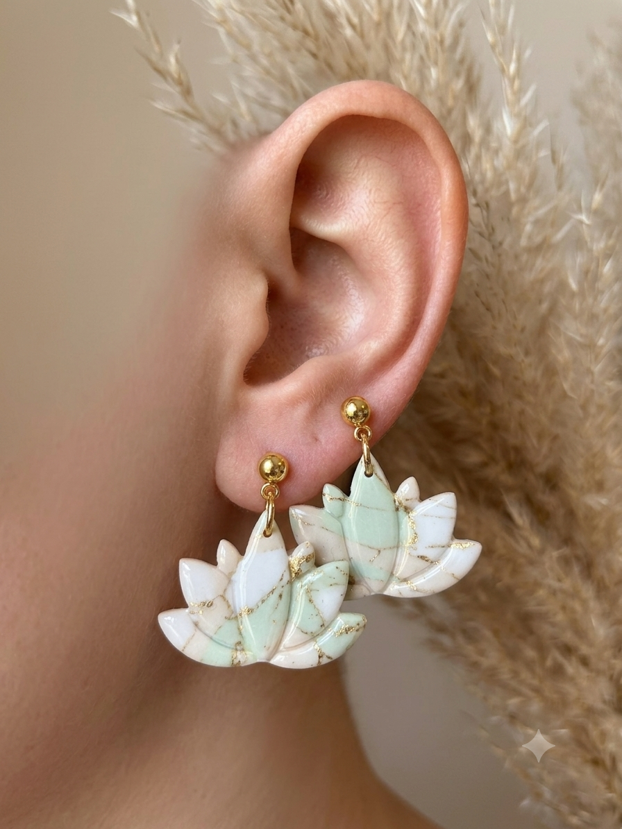 Boucles d'oreilles - Fleur de lotus