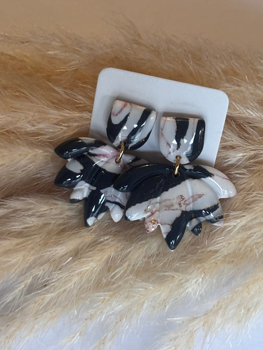 Boucles d'oreilles Puce - Feuille de Palmier